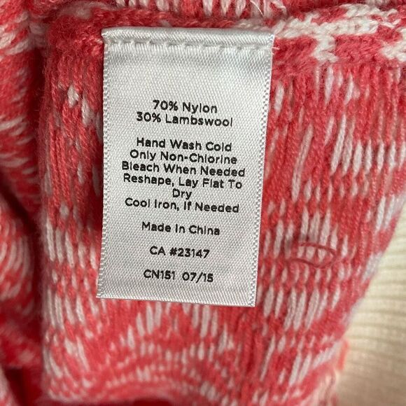 NEW Talbots Sweater size M Gray Coral‎ Fair Isle Lambs Wool Pullover Cozy Preppy - Picture 4 of 8